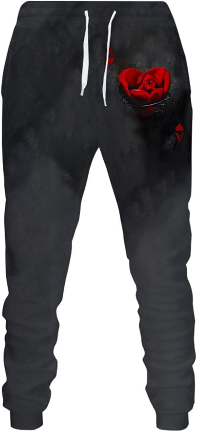 European and American Leisure Sports 3D Digital Printing Loose Couple Pants SHOPPORA