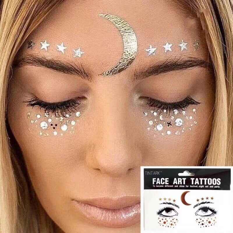Bronzing Tattoo Sticker Face Sticker Tattoo Sticker Waterproof Female Spot Face Sticker