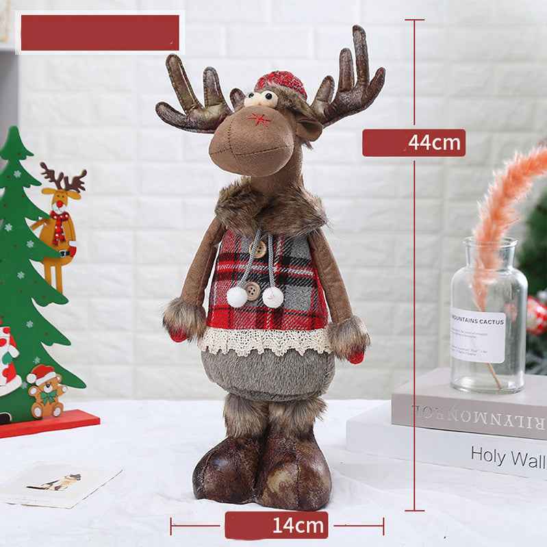 Christmas Elk Standing Christmas Tree Snowman Doll Ornament