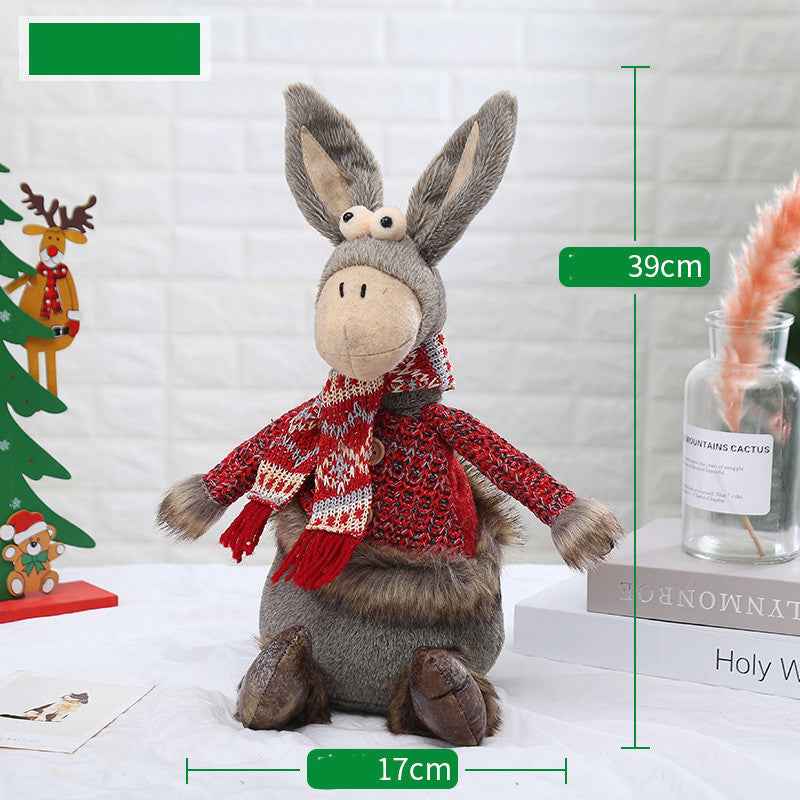 Christmas Elk Standing Christmas Tree Snowman Doll Ornament