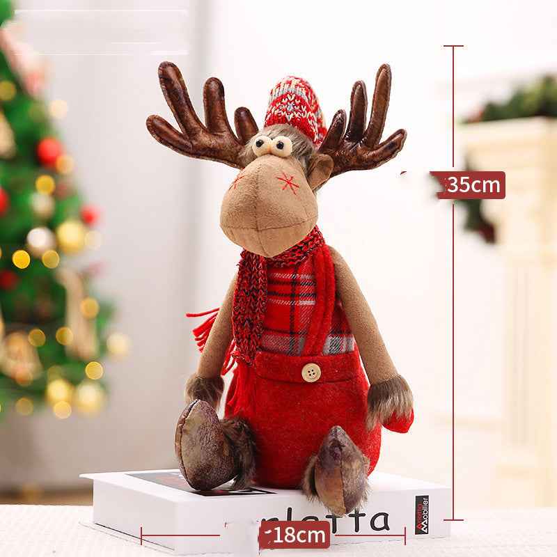 Christmas Elk Standing Christmas Tree Snowman Doll Ornament