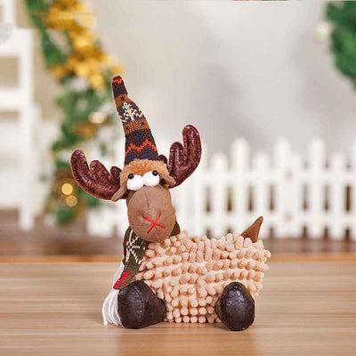 Christmas Elk Standing Christmas Tree Snowman Doll Ornament