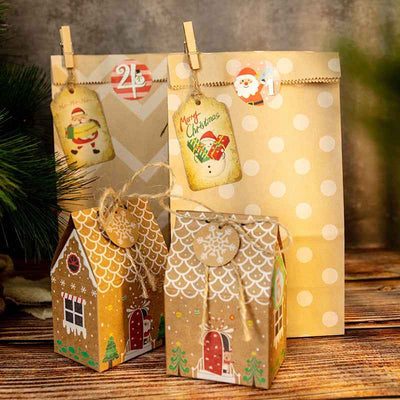 Christmas Kraft Paper Storage Gift Box 24 Sets