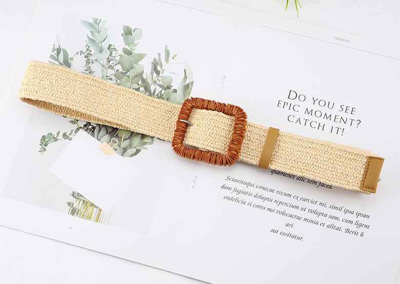 Fashion All-match Literary Fan Cotton And Linen Wide Girdle