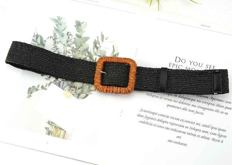 Fashion All-match Literary Fan Cotton And Linen Wide Girdle