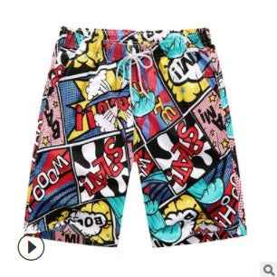 Summer Plus Size Men's Beach Pants, Men's Quick-Drying Five-Point Pants