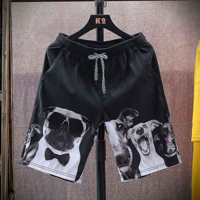 Summer Plus Size Men's Beach Pants, Men's Quick-Drying Five-Point Pants