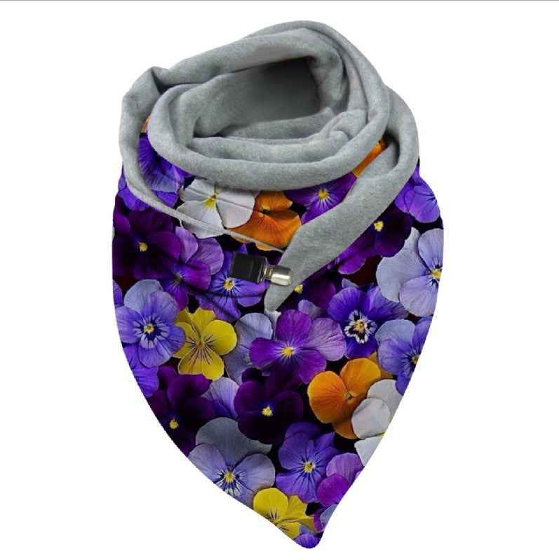Versatile Thickened Simple Warm Shawl Fashionable Printed Scarf
