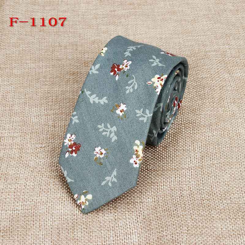 Personalized Pattern Narrow Floral Cotton Tie