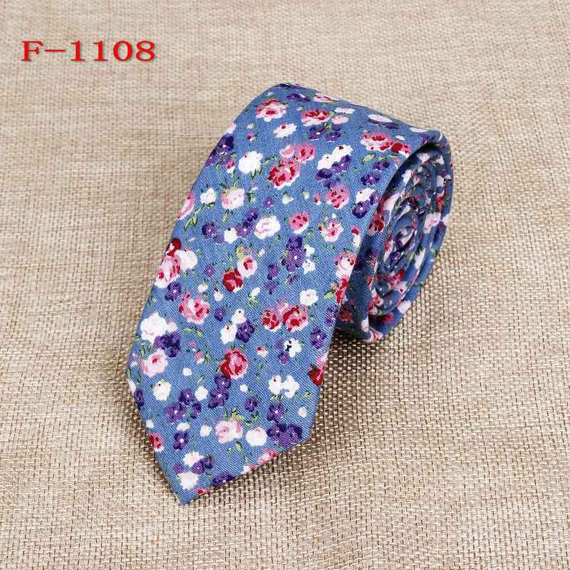 Personalized Pattern Narrow Floral Cotton Tie