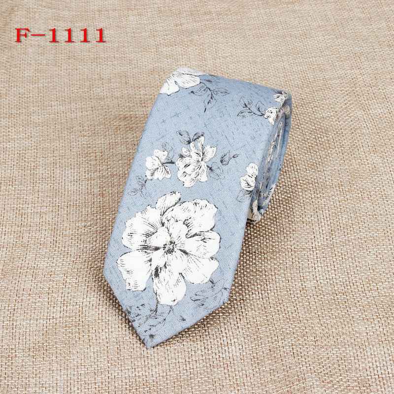 Personalized Pattern Narrow Floral Cotton Tie