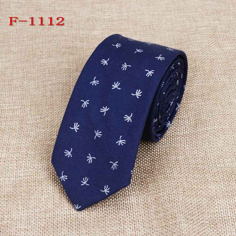 Personalized Pattern Narrow Floral Cotton Tie