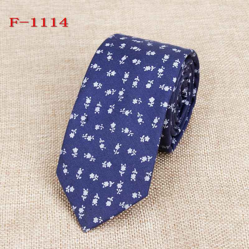 Personalized Pattern Narrow Floral Cotton Tie