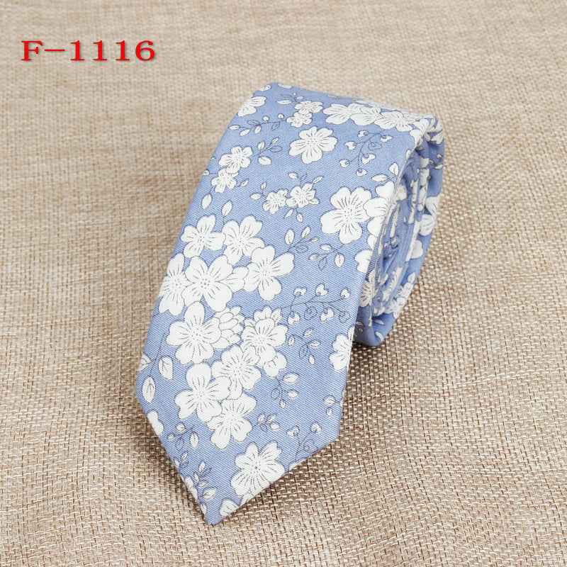 Personalized Pattern Narrow Floral Cotton Tie