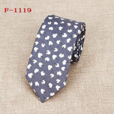 Personalized Pattern Narrow Floral Cotton Tie