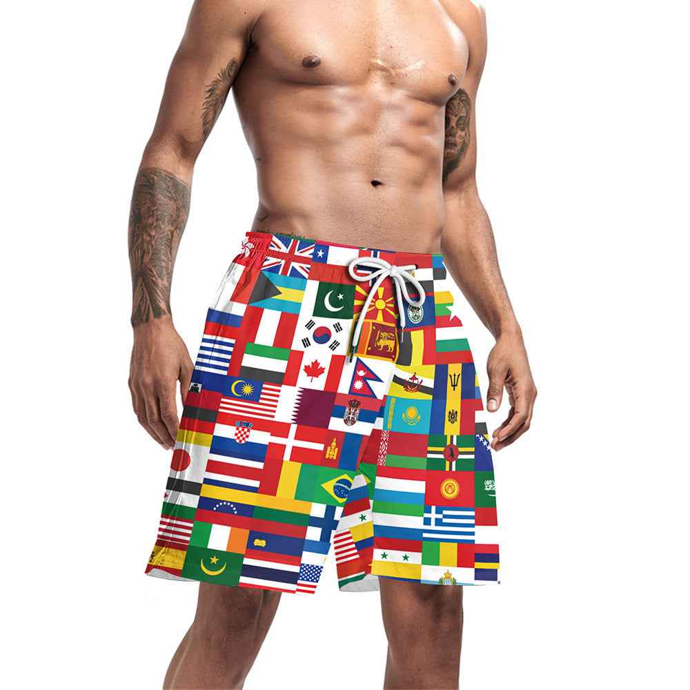 New Summer Men's Five-point Surfing Casual Beach Shorts