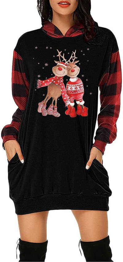 Christmas City Casual Hooded Loose fitting Dress