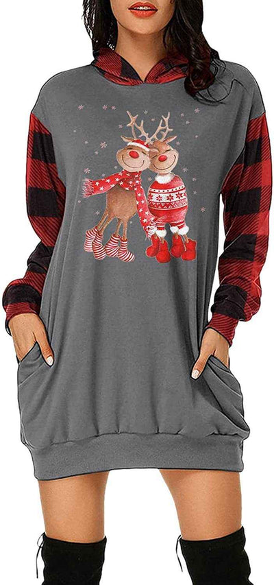 Christmas City Casual Hooded Loose fitting Dress