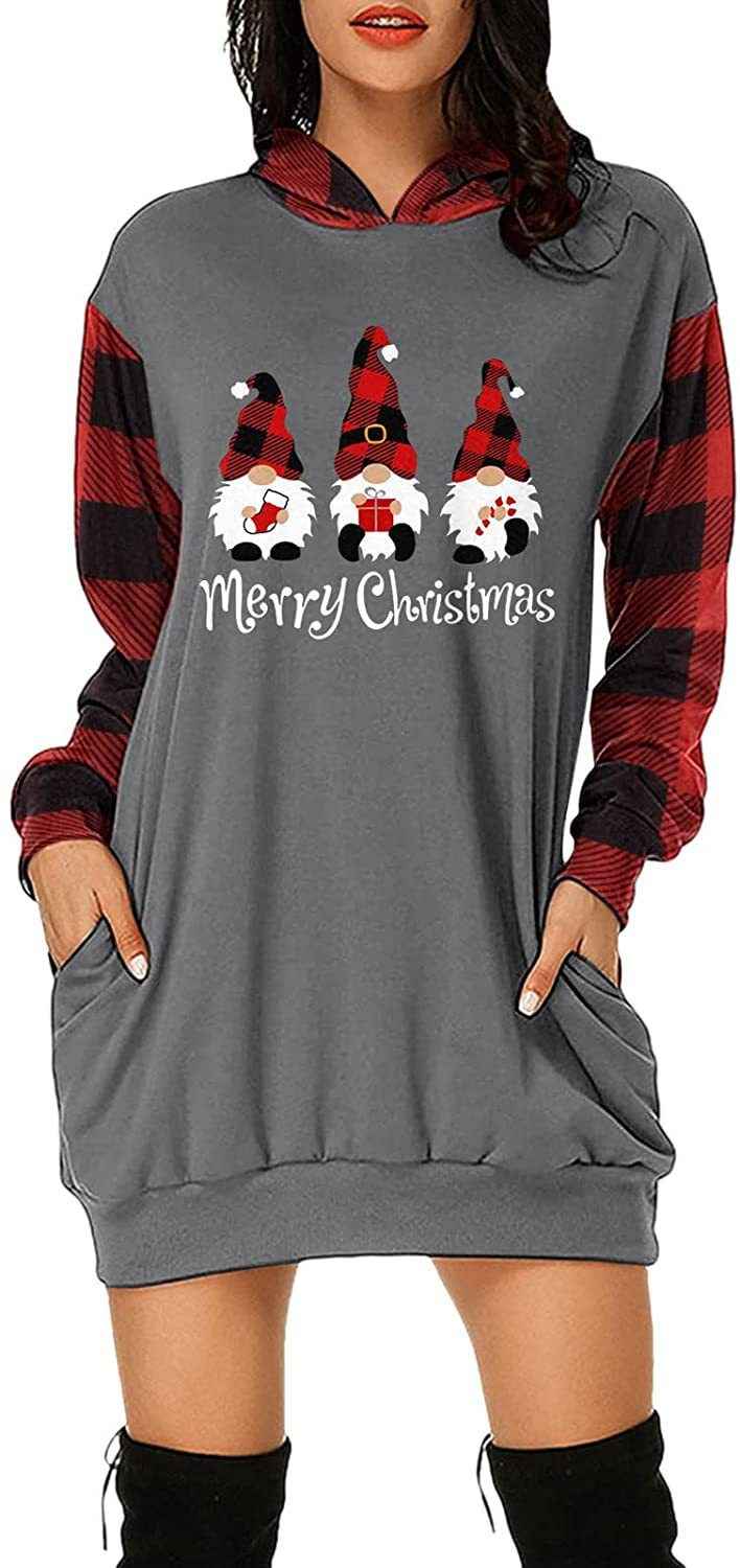 Christmas City Casual Hooded Loose fitting Dress