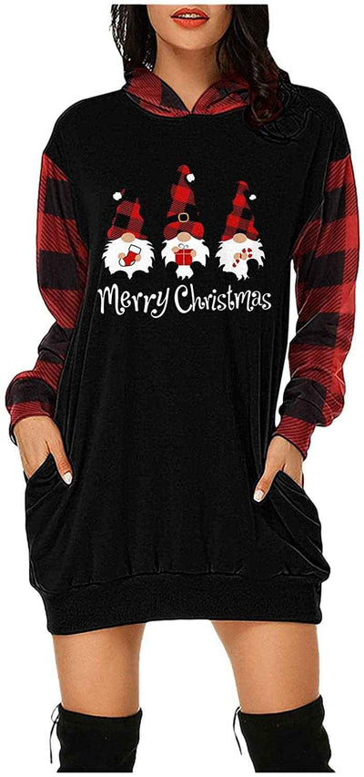 Christmas City Casual Hooded Loose fitting Dress