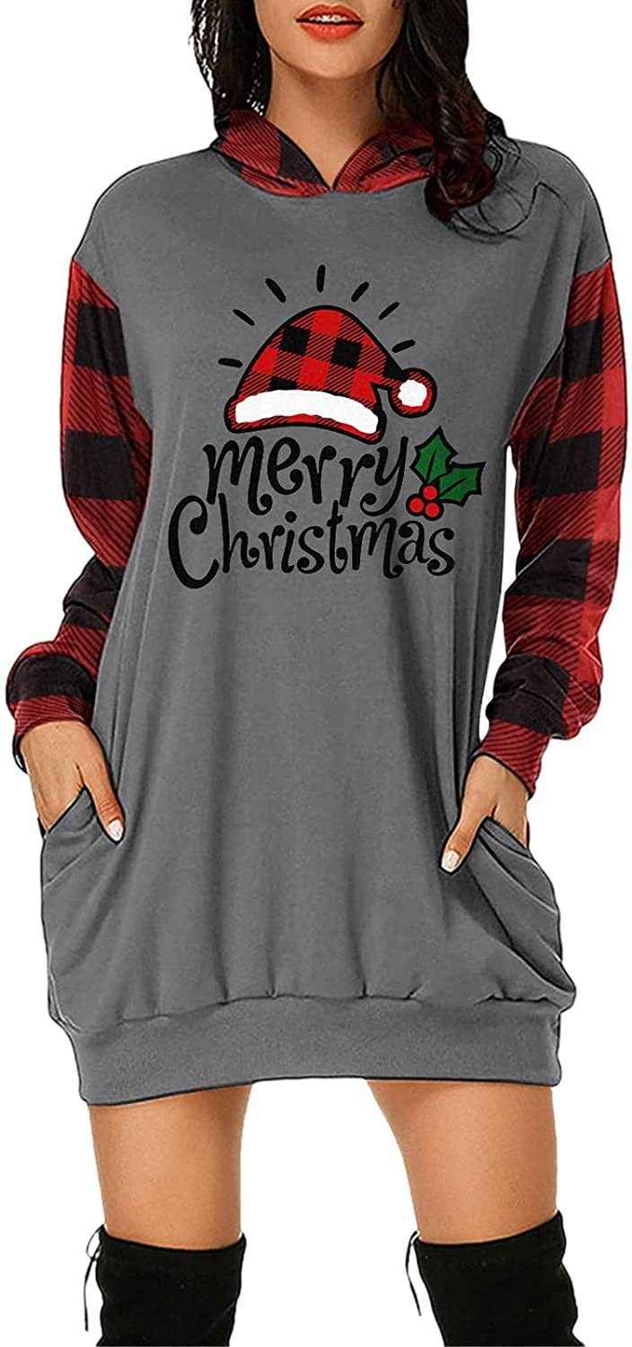 Christmas City Casual Hooded Loose fitting Dress