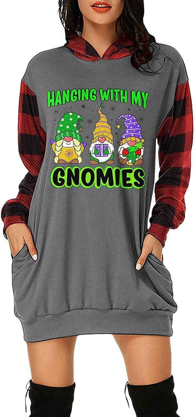 Christmas City Casual Hooded Loose fitting Dress