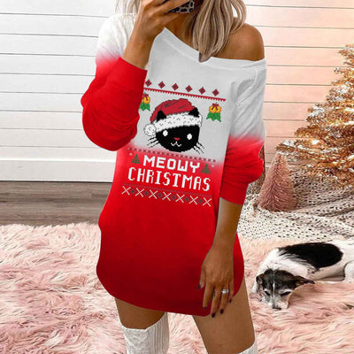 Fashionable Christmas Print Crew Neck Sweatshirt