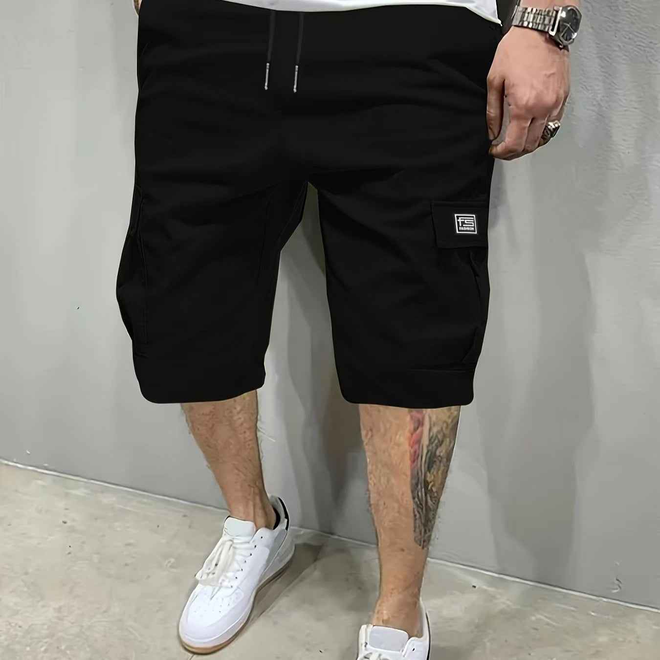 Shorts Summer Men's American Fifth Pants Overalls Korean Black