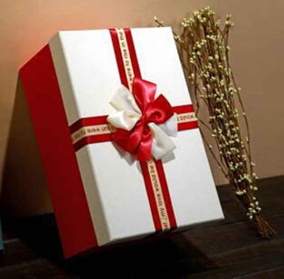 Rectangular oversized gift box with hand