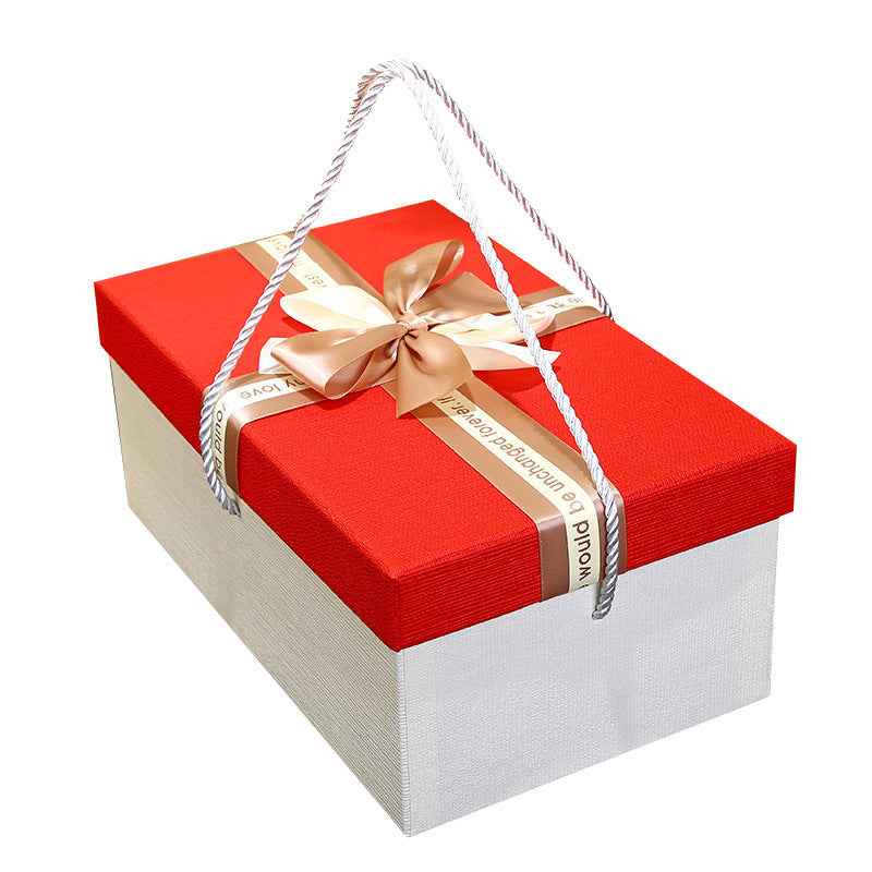 Rectangular oversized gift box with hand