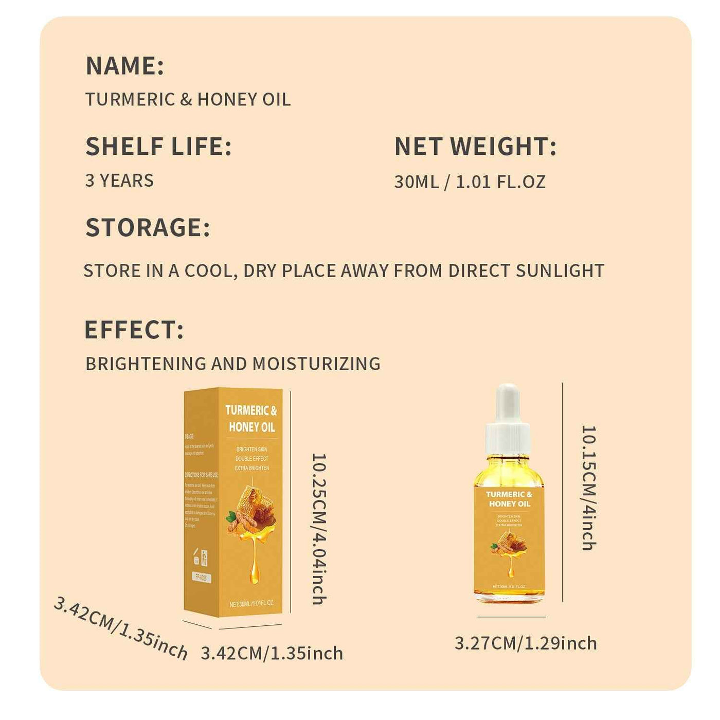 Turmeric Honey Essential Oil 30ml Neutral Packaging