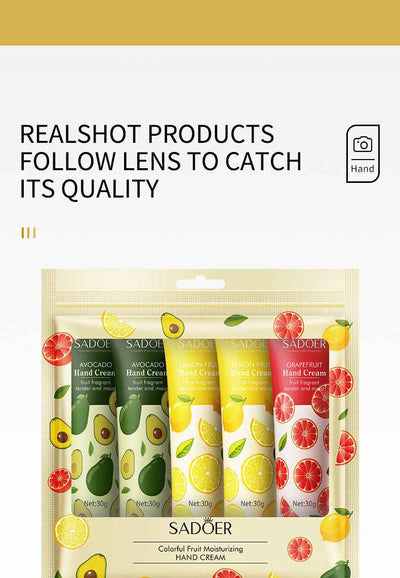 Colorful Fruit Hand Cream Suit Hydrating Moisturizing And Nourishing Refreshing And Smooth