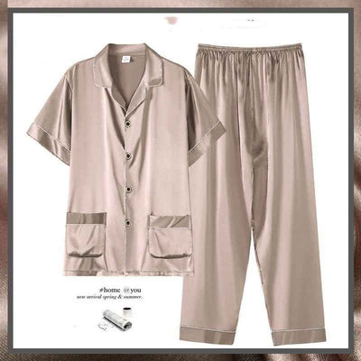 Men's Summer Short Sleeve Trousers Thin Homewear Suit