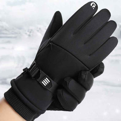 Fleece-lined Thick Waterproof And Cold-resistant Gloves
