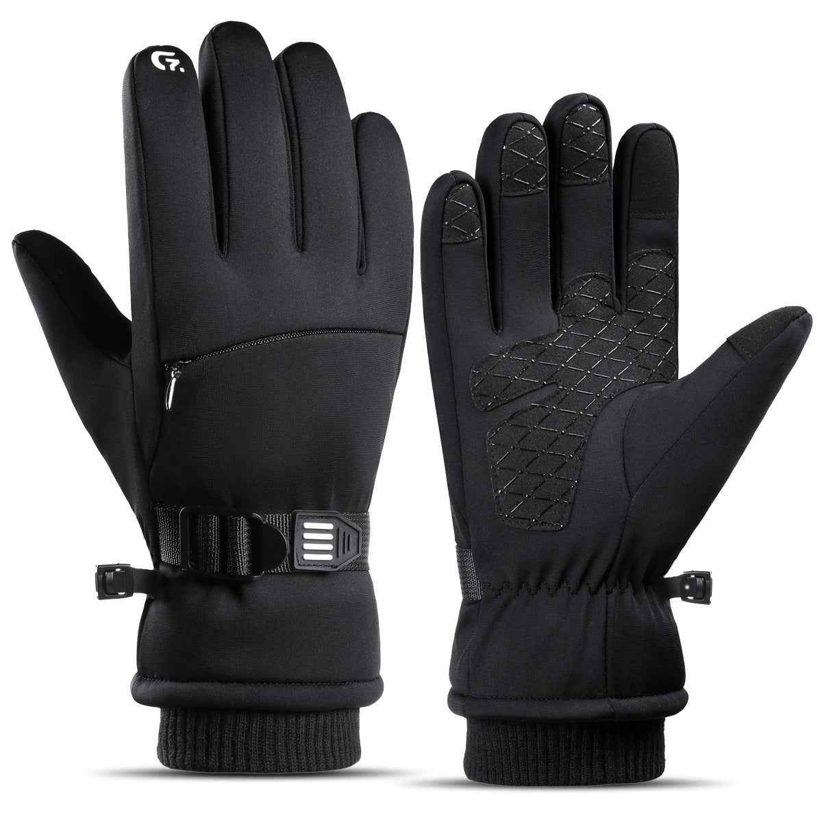 Fleece-lined Thick Waterproof And Cold-resistant Gloves