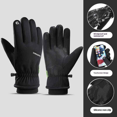 Fleece-lined Thick Waterproof And Cold-resistant Gloves