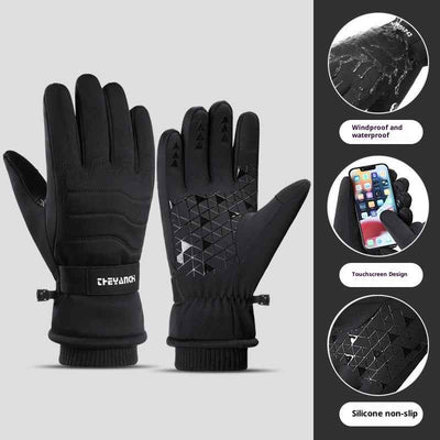 Fleece-lined Thick Waterproof And Cold-resistant Gloves