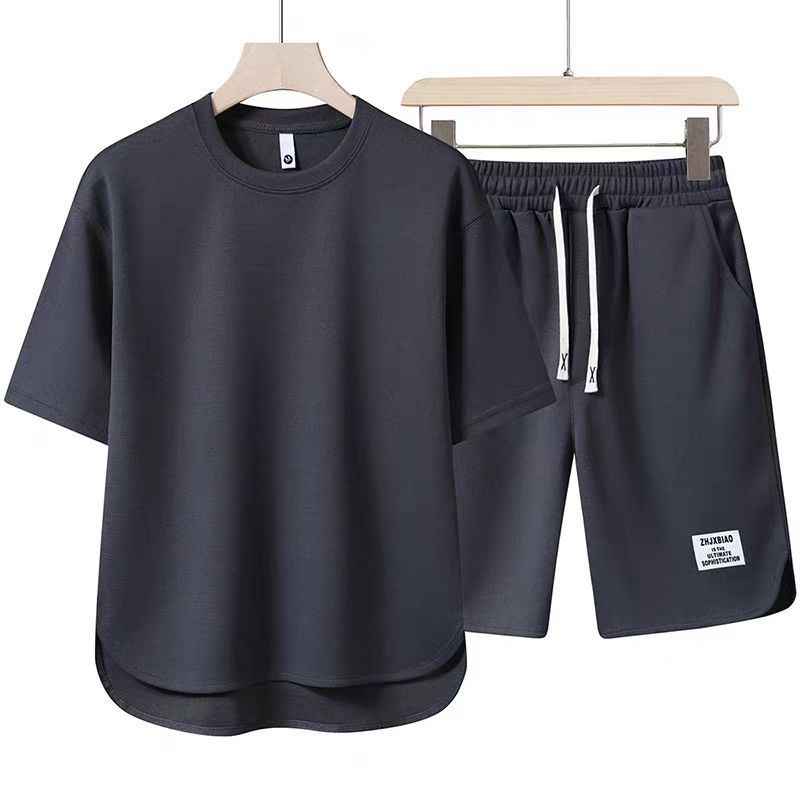 Summer Short Sleeve Suit Men's Round Neck T-shirt