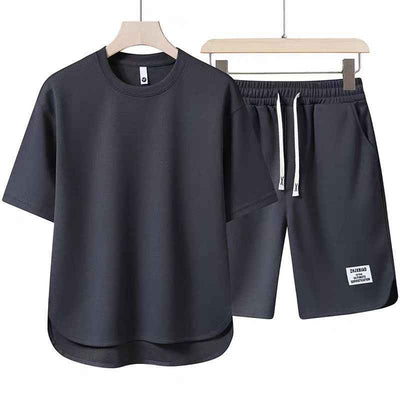 Summer Short Sleeve Suit Men's Round Neck T-shirt