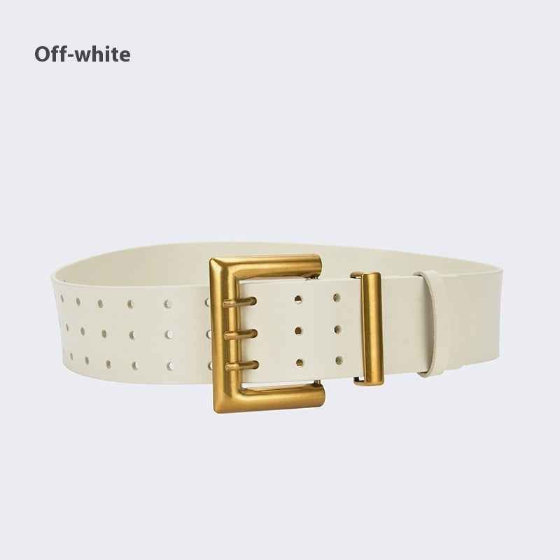 Three Button Waist Belt With Personalized Decorative Needle Buckle