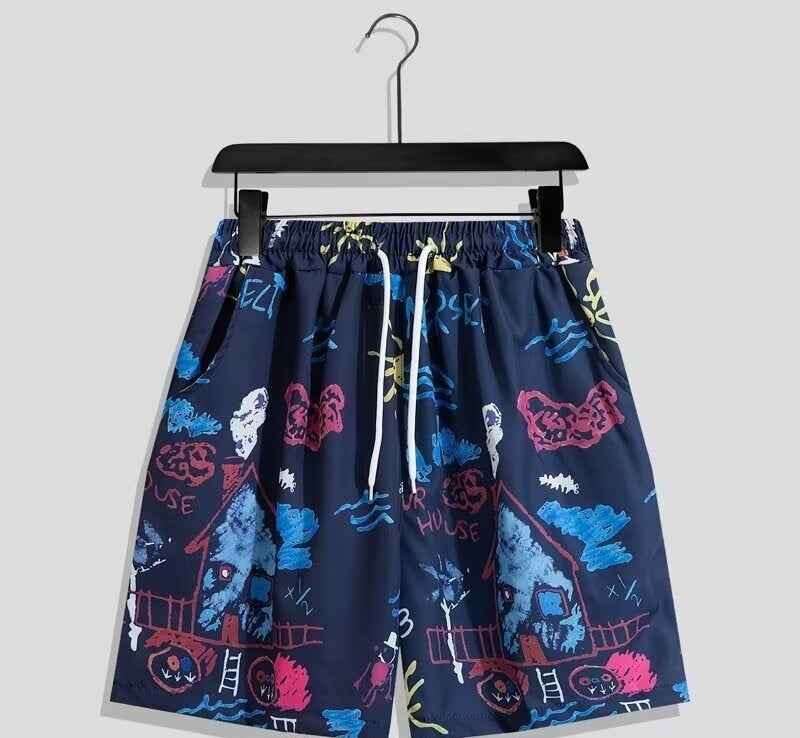 Men's Casual Printed Loose Quick-drying Shorts