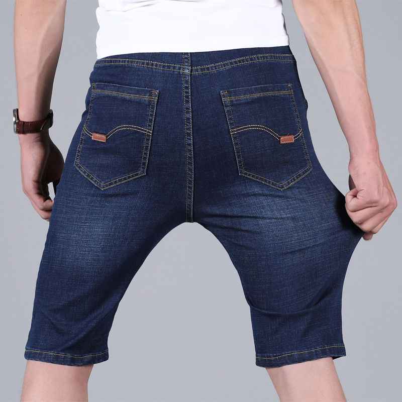 Summer Thin Denim Shorts Men's Straight Loose Five-point Pants