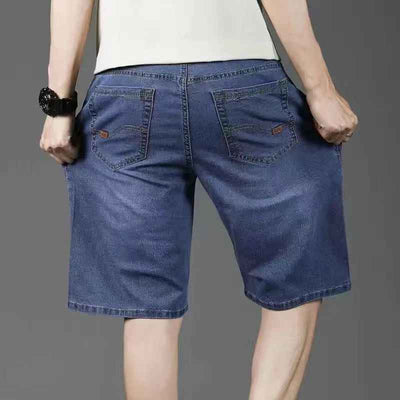 Summer Thin Denim Shorts Men's Straight Loose Five-point Pants