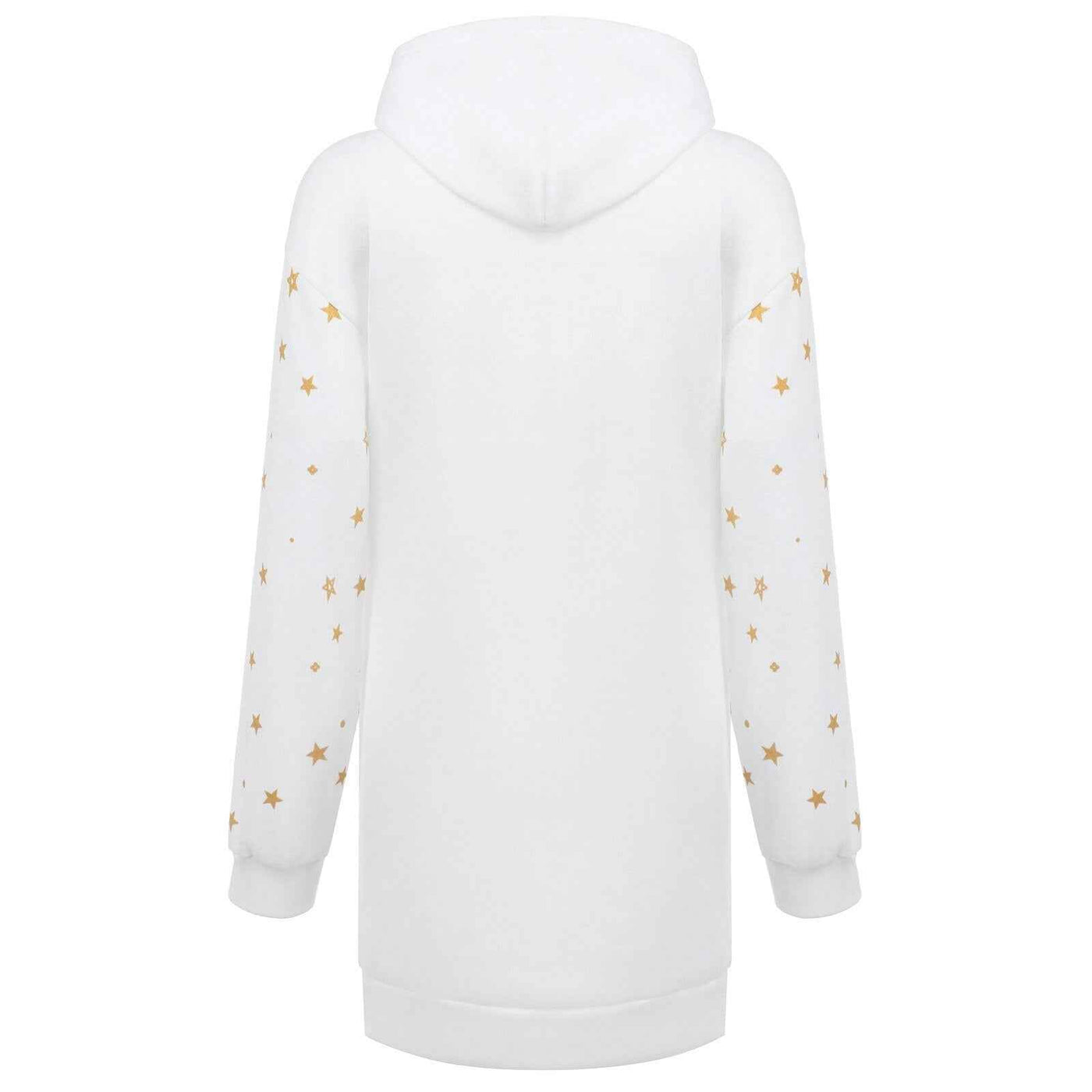 Christmas hot sale printed mid-length pocket hooded long-sleeved sweater