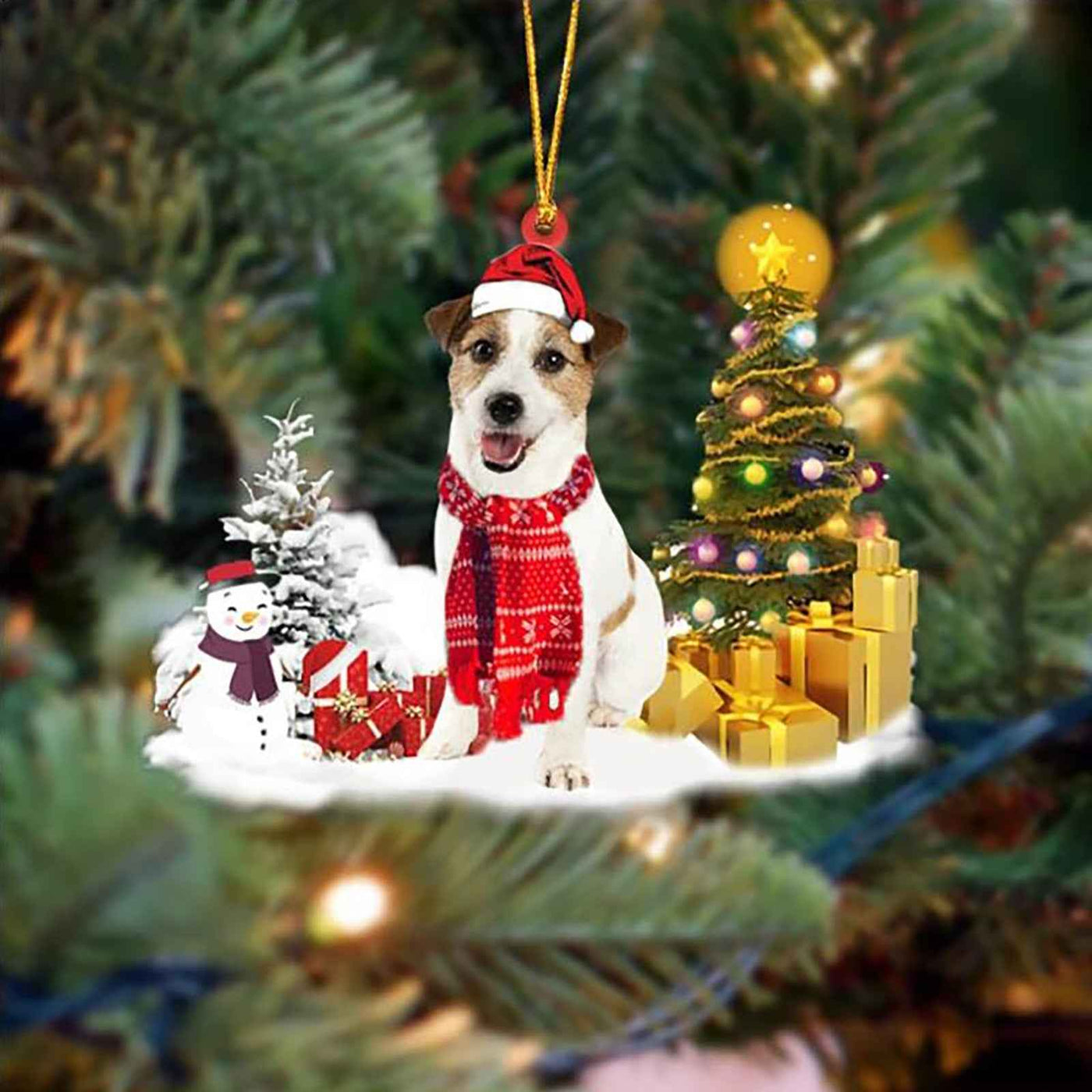 Christmas Family Puppies Decorate Trees With Lights