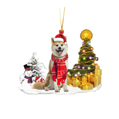 Christmas Family Puppies Decorate Trees With Lights