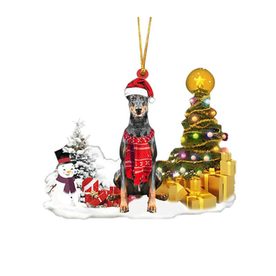 Christmas Family Puppies Decorate Trees With Lights