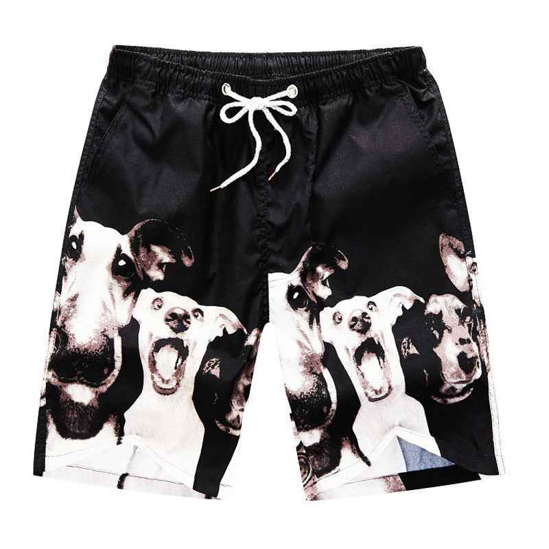 Men's Printed Casual Beach Shorts Waist-up Printed Pattern Travel Pants