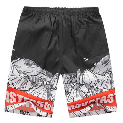 Men's Printed Casual Beach Shorts Waist-up Printed Pattern Travel Pants