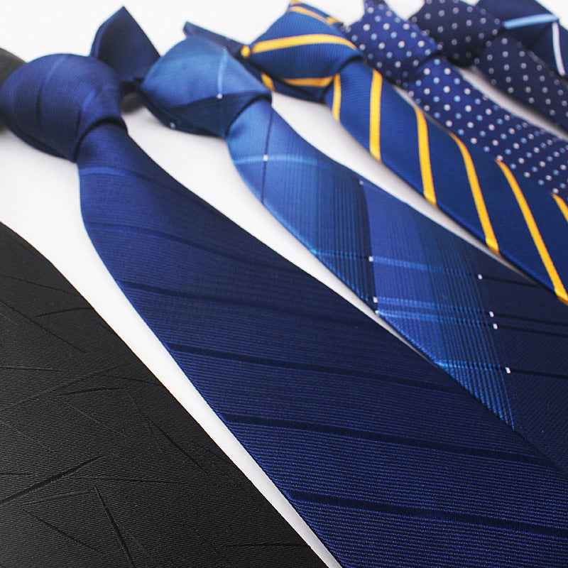 8CM Polyester Jacquard Striped Tie Men's Business Formal Red Black Blue